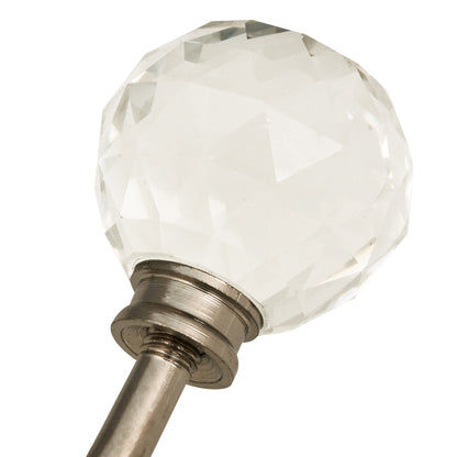 Wall mounted curtain tie back hook, Designed as a crystal glass ball attached at top of a metal hook.